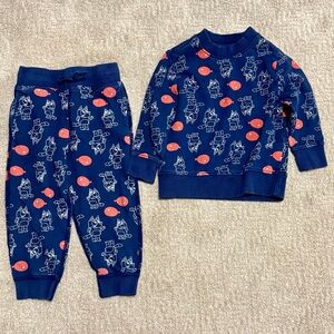 Hanna Andersson Bluey Sweatshirt & Jogger Set – Toddler 3T (90 cm)